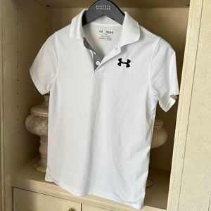 BOYS UNDER ARMOUR JERSEY POLO TEE SHIRT SIZE YOUTH MEDIUM